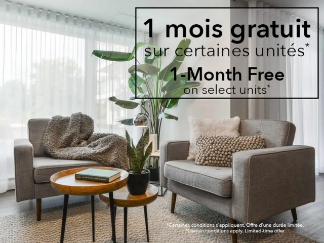Longueuil Apartment 1-2 b. $1,700/month. Apartment for rent in Longueuil