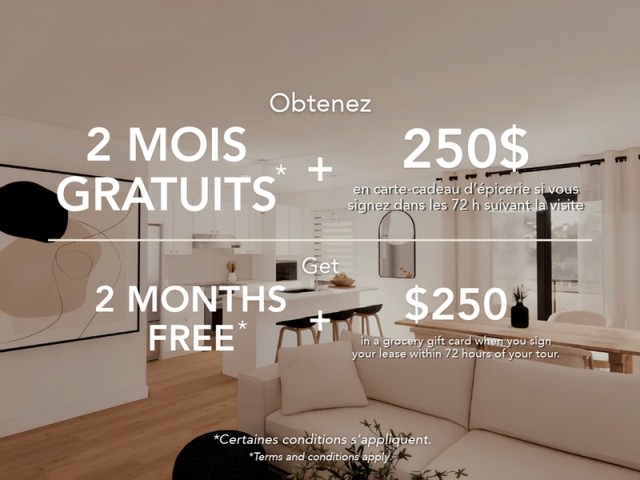 Candiac Apartment 3 b. $2,150/month. Apartment for rent in Candiac