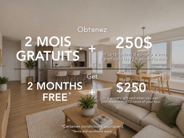 Longueuil Apartment 1-2 b. $1,380/month. Apartment for rent in Longueuil