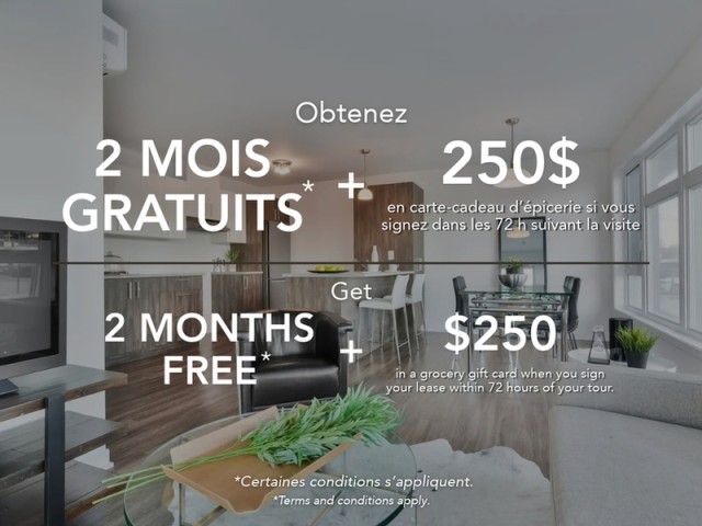 Saint-Hubert Apartment 2 b. $1,955/month. Apartment for rent in Saint-Hubert