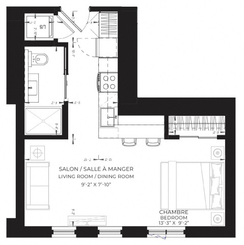 Quartier latin and south-central Apartment Studio $1,889/month. Apartment for rent in Quartier latin and south-central