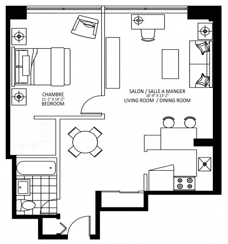 St-Michel Apartment 1 b. $1,749/month. Apartment for rent in St-Michel